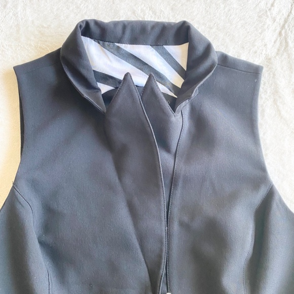 VTG BEBE Vest Waist-Coat w/ Back-keyhole Design Black - Picture 8 of 15